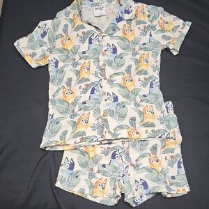 Playful Fox and Leaf Kids Pajama Set